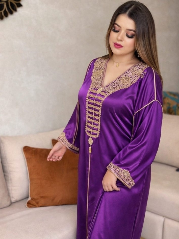 قفطان موبرة فاخر بعقاد ذهبي 👑